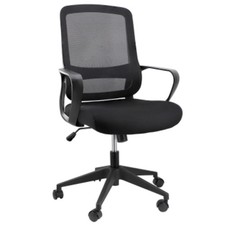 Elama Mid Back Adjustable Mesh And Fabric Office Chair In Black
