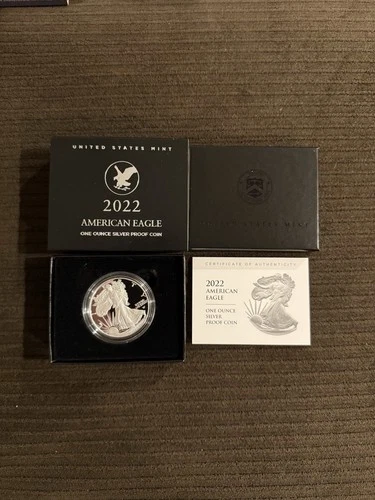 2022-S Proof 1$ American Eagle Silver W/Box COA United States Mint