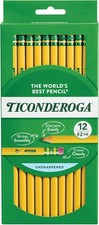 Ticonderoga Wood-Cased Pencils, 2 HB Soft, 12 Count Pack of 1 , Yellow