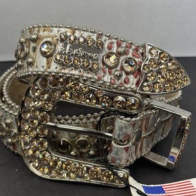 Womens Silver Shade B.B Simons belt Classic- White/AB-Silver - B.B. Simon® main image 4