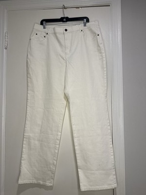 NWT Talbot Women s Sz: 16W White Stretch Mid Rise Bootleg 5 Pocket Jeans