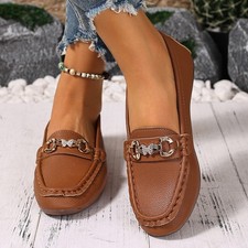LADIES Womens Flats Slip on Office work Comfy Casual Pumps Loafers Fashion Shoes