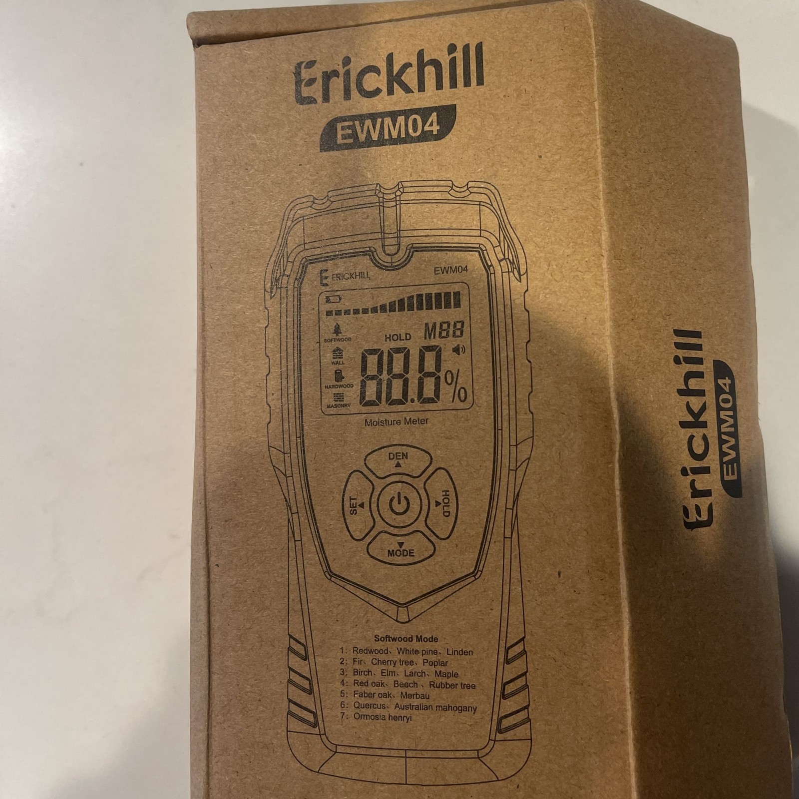 ERICKHILL Pinless Wood Moisture Meter, Non-Destructive Wall Moisture Meter for D