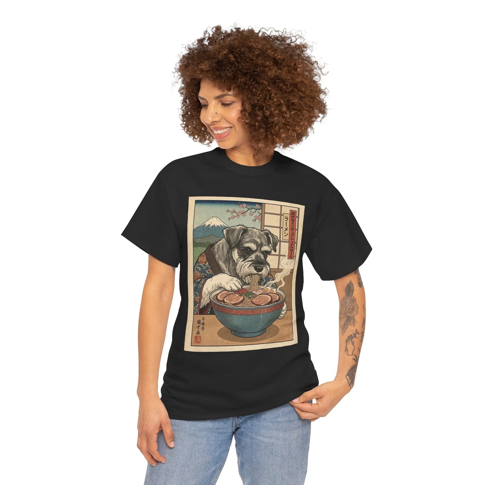 Miniature Schnauzer Eating Ramen Illustration T-Shirt
Opens in a new window or tab