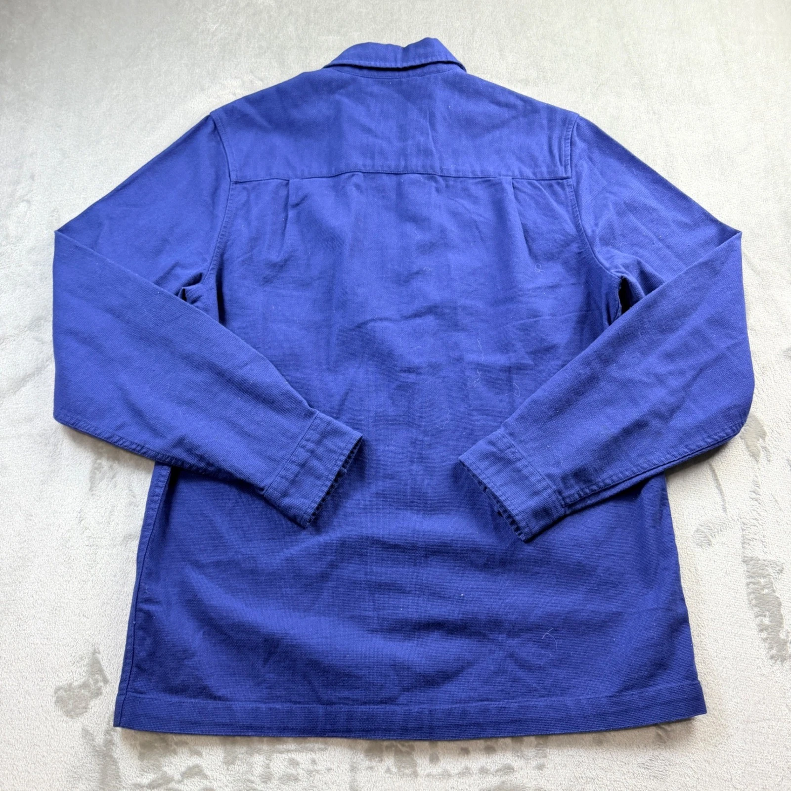 Topman Mens Blue Full Zip Cotton Canvas Workwear Chore Overshirt Jacket Medium - product detail image 2