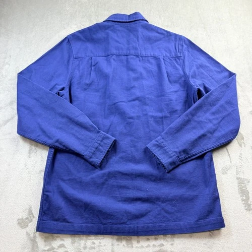 Topman Mens Blue Full Zip Cotton Canvas Workwear Chore Overshirt Jacket Medium image 2