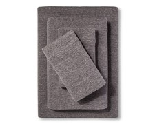 Hospital Twin Extra Long 100 Cotton Grey Knit Jersey Sheet Set - Soft and Co...