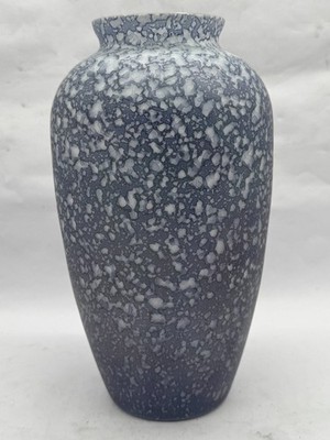 INDIGO 9'' AMPHORE VASE STRUKTURIERT BLAU WEISS GESPRENKELT GLASKUNST HAUSHALTSWAREN