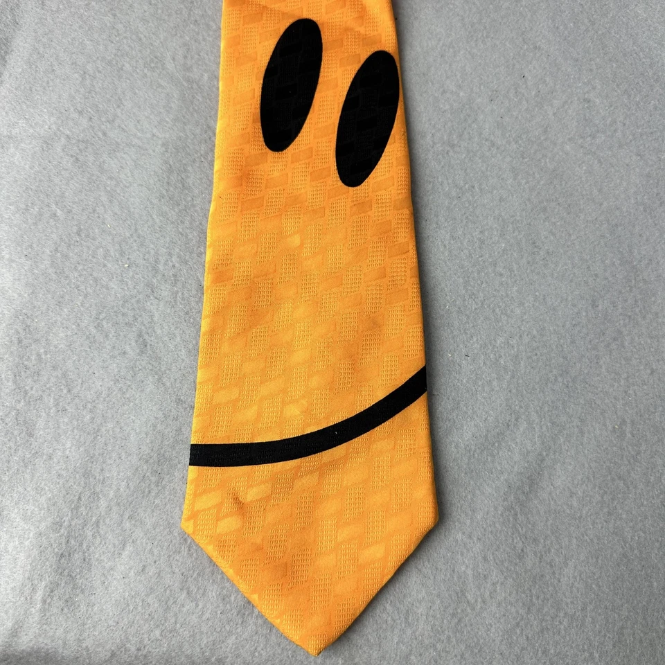 Corbata Addiction Para Hombre Talla Única Naranja Novedad Cara Smiley Corbata Gráfico Emoji Foto 2 de 4
