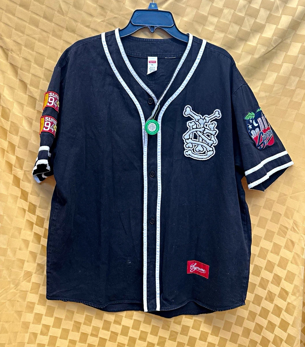 Supreme Denim Short Sleeve Casual Button-Down Shirts for Men for