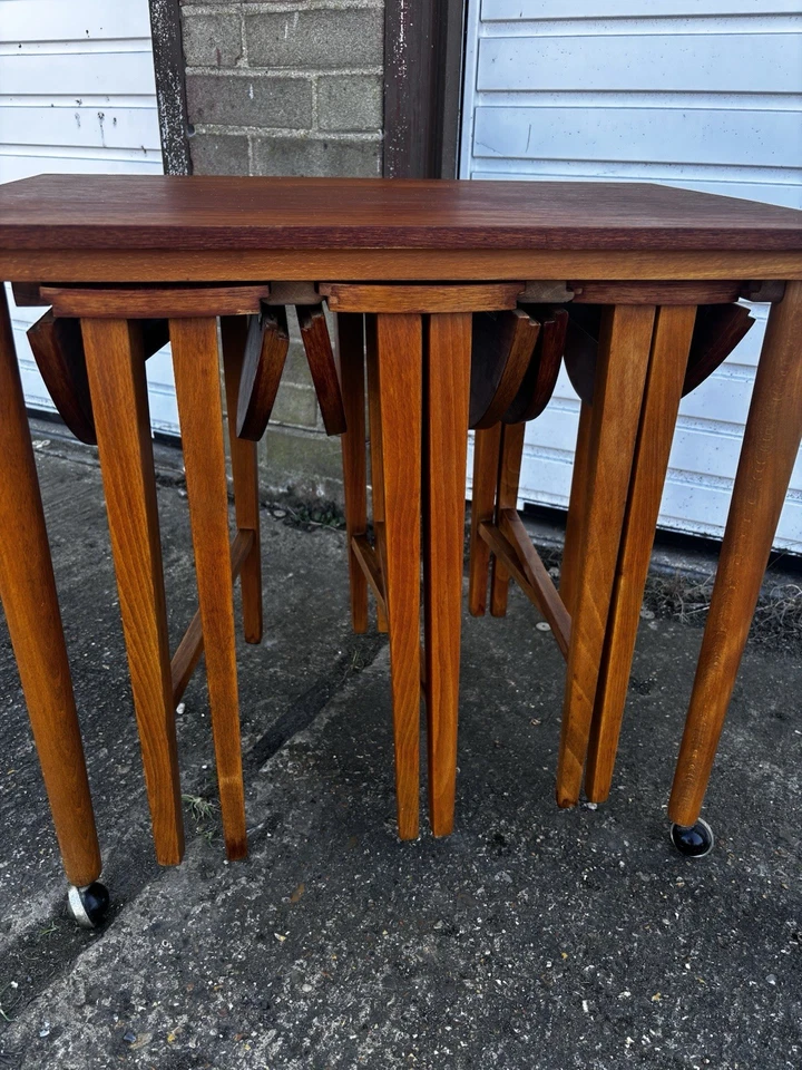 Poul Hundevad Teak Nest of 4 Coffee Nesting Tables Vintage Mid Century Teak Mcm - Image 2 of 4