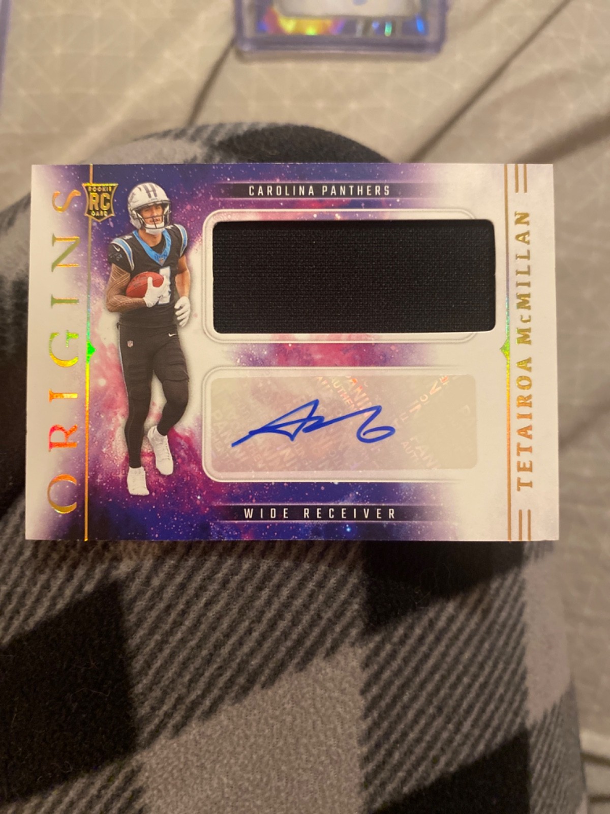 2025 Panini Origins- Rookie Patch Auto- Tetairoa McMillan RJJ-TMN Panthers RC