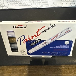 Overseas Paint Marker Pens - 5 Pack Permanent Oil Based Paint Markers, Metallic,