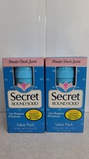 2 NOS 1987 Secret Powder Fresh Scent Round Solid Deodorant 6 oz Value Pack