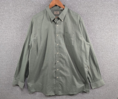 L.L. BEAN grün kariertes Gitter Retro Country Freizeit Button Down Hemd XL Tall
