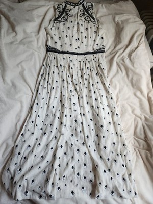 sachin and babi light blue dress Karen MILLEN EMBROIDERED CORNELLI TAPE WOVEN DRESS sz 12 Nwt