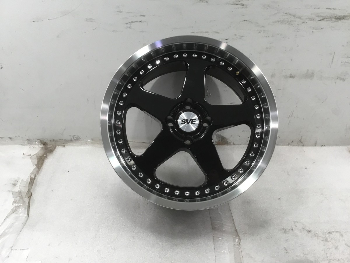 1979-1993 Mustang SVE Saleen SC Style Wheel - Black w/ Machined