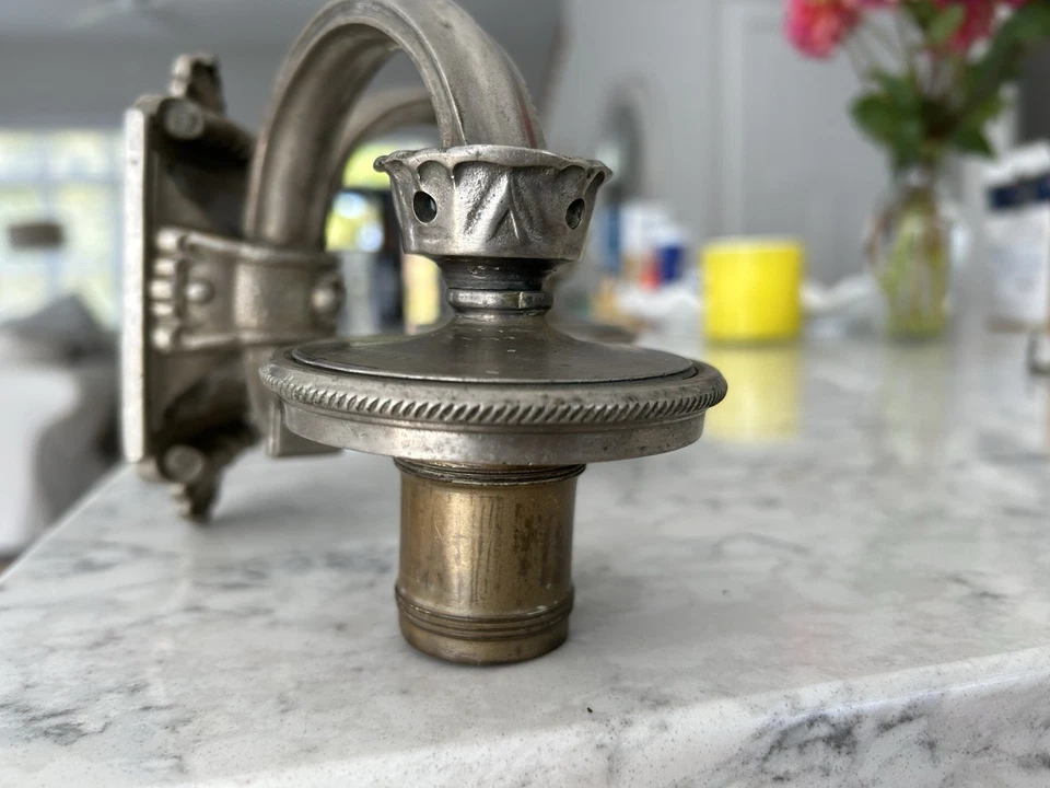 Aplique Ferroviario Antiguo Pullman Luz Salón Doble Aplique Bronce Acabado Níquel Foto 2 de 4