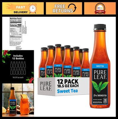 Real Brewed Sweet Iced Tea, 18.5 Fl Oz Bottles, Pack of 12 - Refreshing Beverage