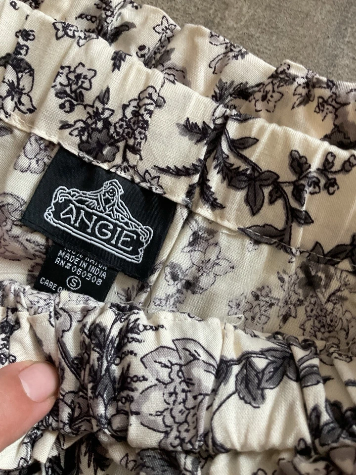 Pantalones ANGIE de pierna ancha para mujer talla pequeña florales cintura elástica Palazzo Boho Foto 4 de 4