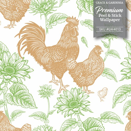 GW4013 French Farmhouse Peel & Stick Wallpaper Roll 20.5in. Wide x 18ft. Long - Picture 5 of 21