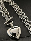 Personalised  Silver Steel Heart Chunky Toggle Chain Necklace, Easter Gift