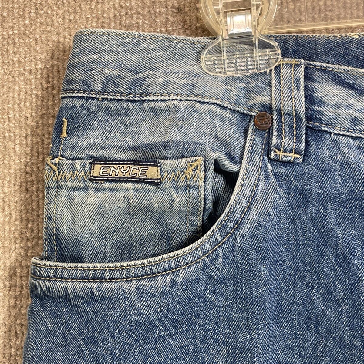 Vintage Enyce Jeans Mens 36X28 Y2K Blue Zigzag Seams Baggy Vintage Enyce Jeans Mens 36X28 Y2K Blue Zigzag Seams Baggy