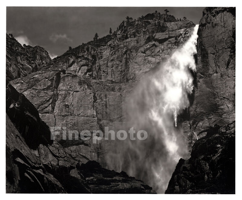 1949 Original ANSEL ADAMS Yosemite Falls Rock Cliffs KROMOKOTE