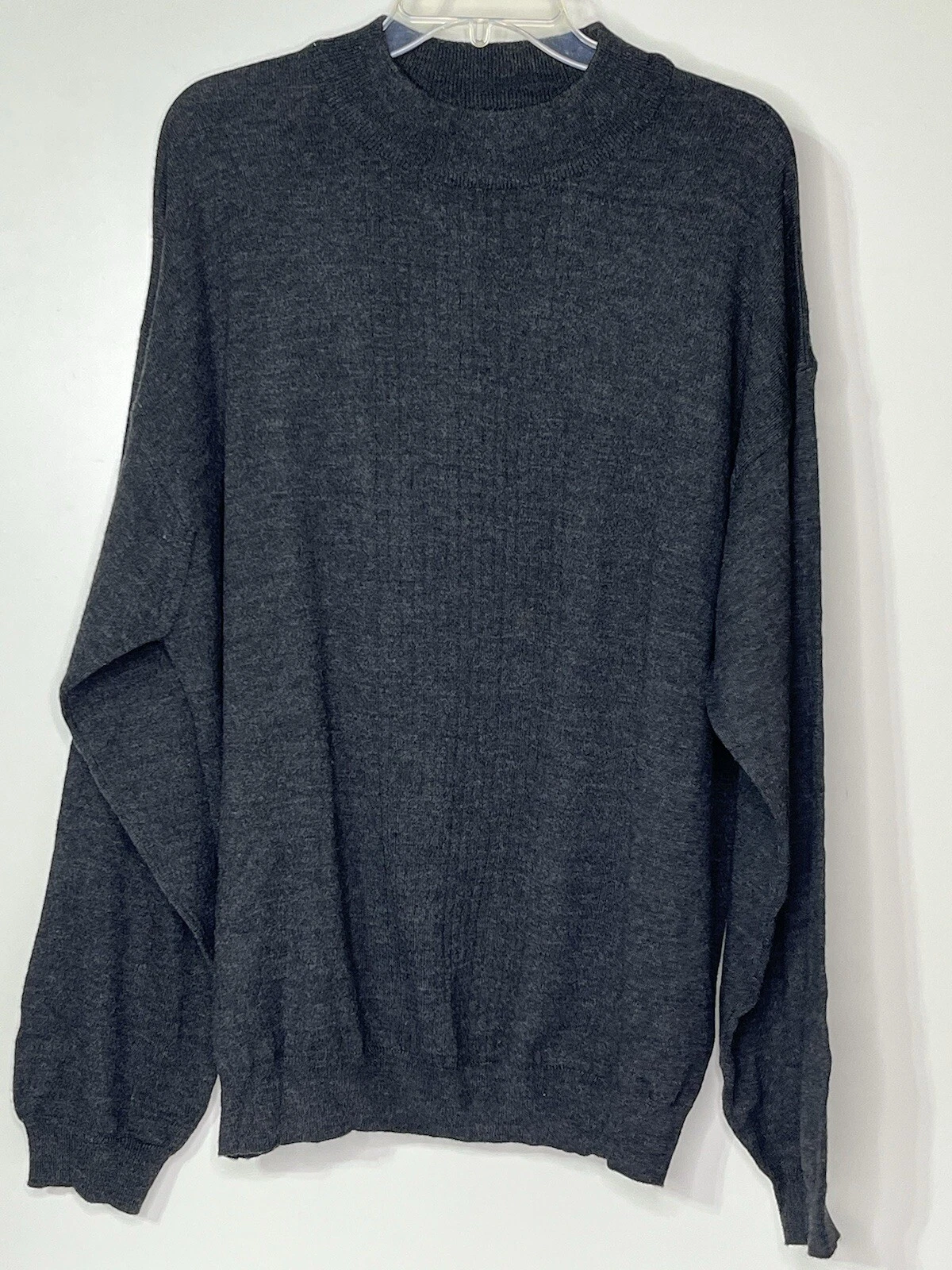 Covington Gray Long Sleeve Merino Wool Blend Men's XXL Made In Italy