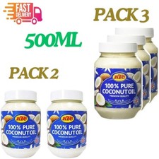 KTC Pure Coconut Oil FOR Hair Skin Care 100% 500ml Cooking Multipurpose PACK 2-3