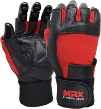 MRX Men Weight Lifting Gym Gloves With Wrist Wrap Workout Grip Fitness Exercise