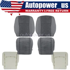 For 2013-2018 Dodge Ram Driver Passenger Bottom Top Fabric Seat Cover Gray 6PCS