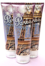 3 BATH BODY WORKS WOMEN PARIS PINK CHAMPAGNE TULIPS SHEA BODY CREAM 8 OZ NEW