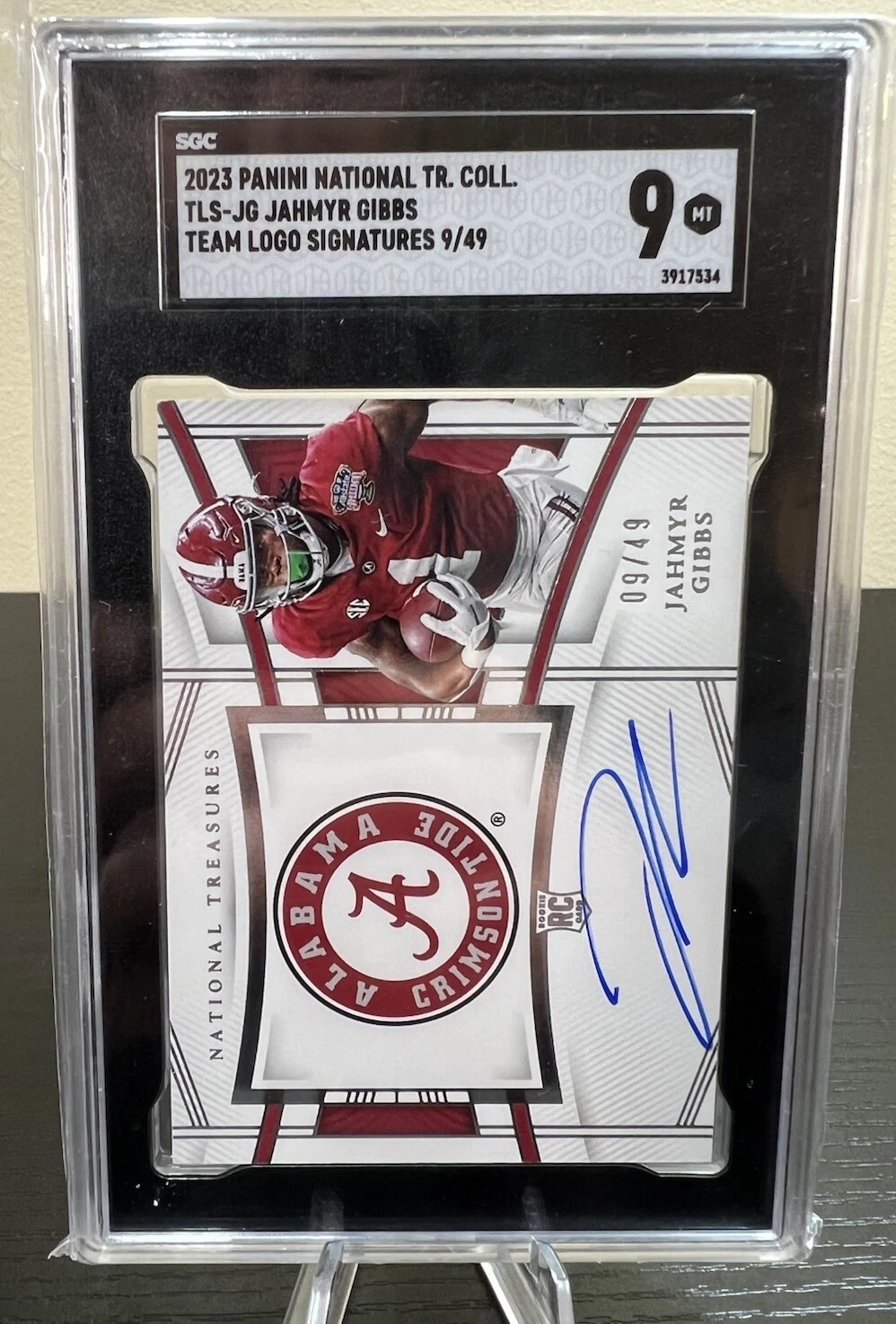 Jahmyr Gibbs Panini National Treasures Collegiate Team Logo Signatures #TLSJG Base