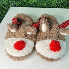 Adorable Plush Reindeer Slippers for Kids   Soft and Cozy