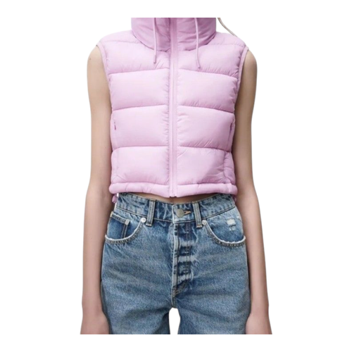 Gilet imbottito trapuntato collo imbuto ritagliato Zara Gorpcore outdoor donna grande - Foto 3 di 11