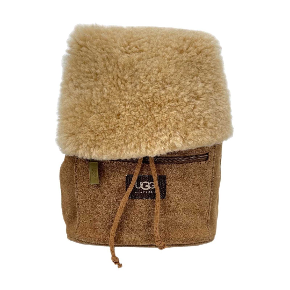 UGG Tan Suede Backpack with Gold Accents Ozwear Ugg Excursion Shearling Backpack ozb017 – The UGG Center main image 4