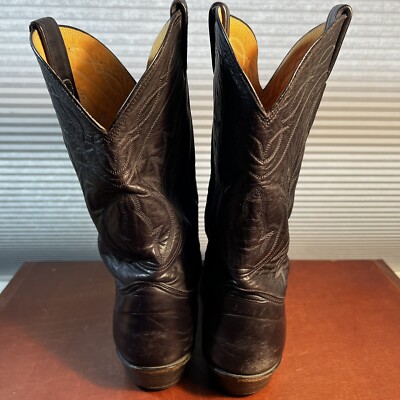 Nocona 7501 Black Deertan Leather Western Cowboy Boots Men display picture 3