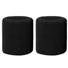 Sweatbands Sports Wristbands for Kids and Women - 3 inch Elastic Athletic black