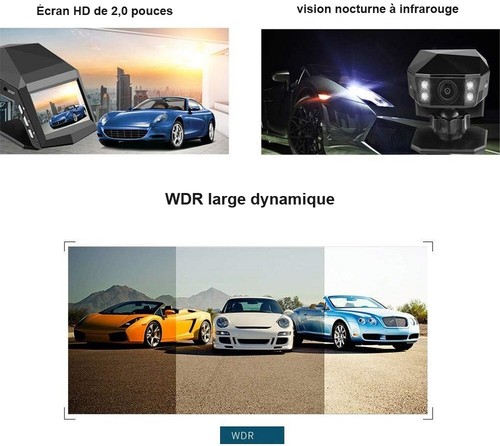 Dash Cam Caméra Embarquée Tableau Bord LCD Voiture Surveillance 1080p Vision 170 - Photo 16/19