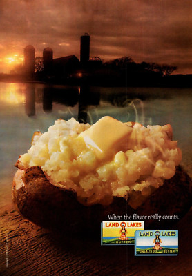 PRINT AD 1985 Land O Lakes Butter Salted Unsalted 8x11 When Flavor Really Counts