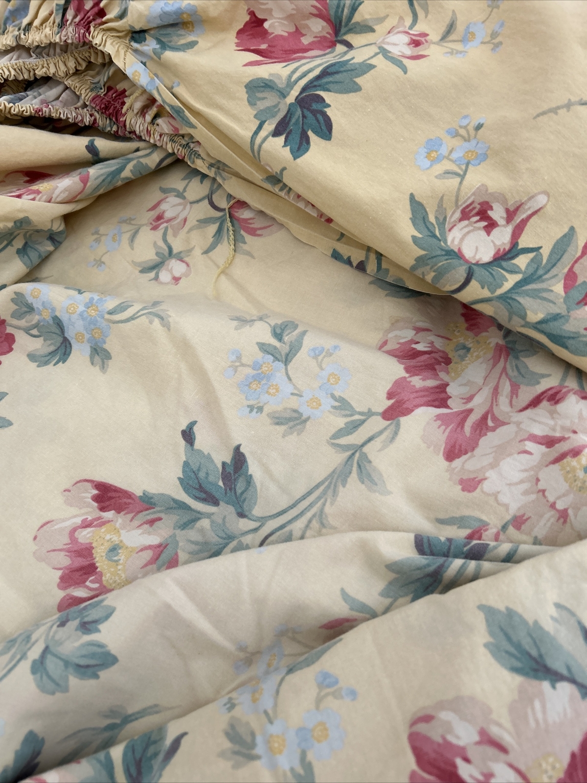 Vintage Ralph Lauren Home Queen Deep Fitted Sheet Parsonage Yellow