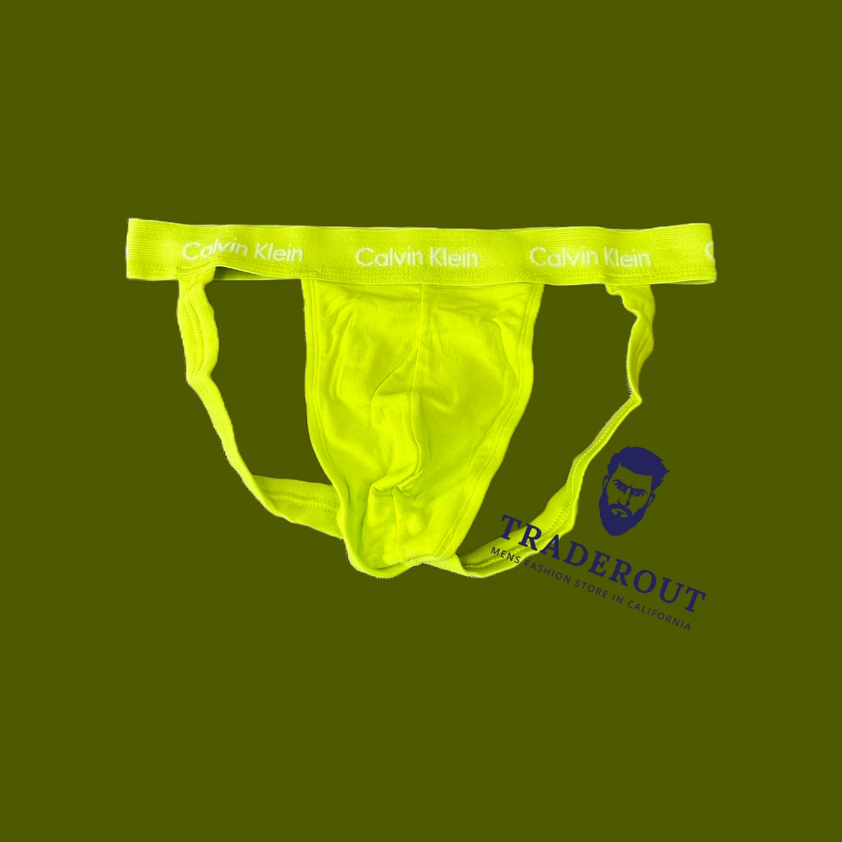 Calvin Klein CK men citrus yellow cotton jock strap jockstrap underwear S M  L XL