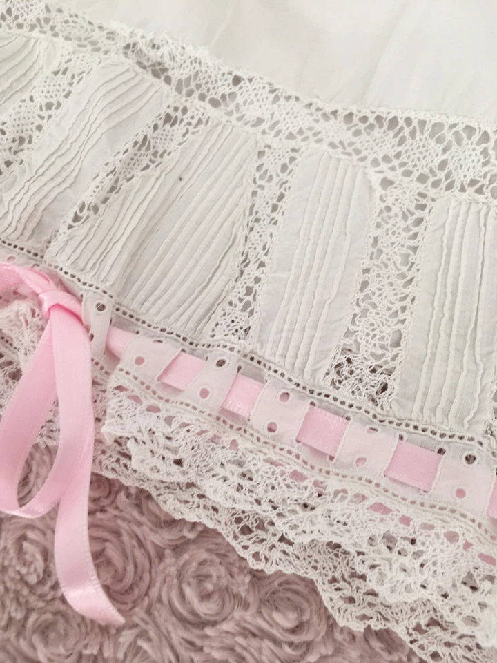 Linge Blanc Ancien Ancienne Culotte Panty Dentelle Broderie Monogramme E J - Photo 2/4