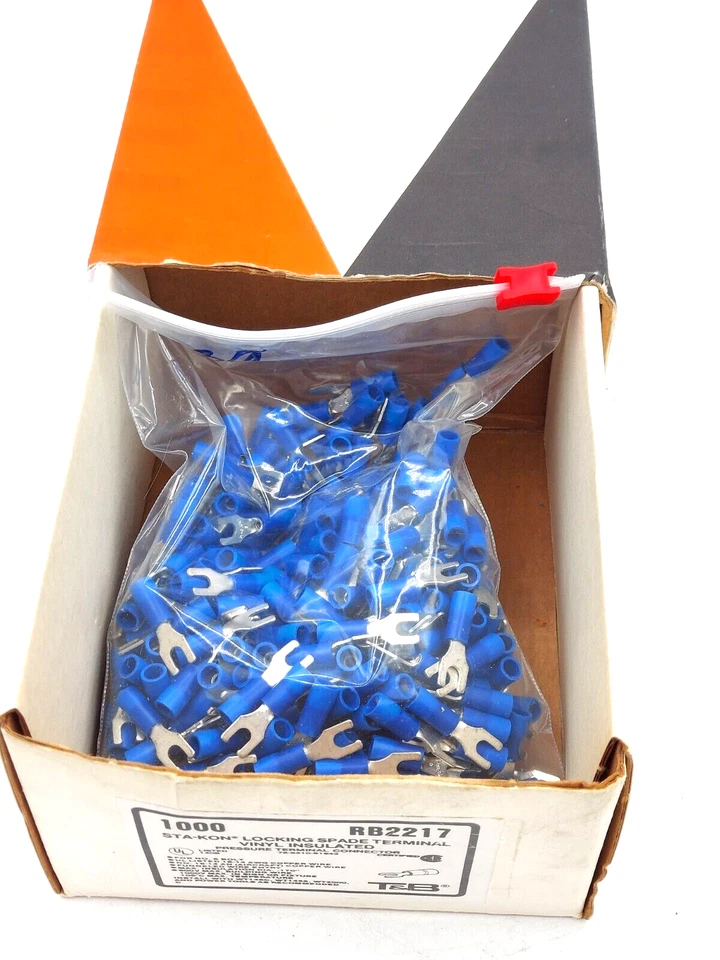 Sta-Kon RB2217 Insulated Fork Terminal 18-14 AWG #6 Stud Size ***Box of 330*** - Image 2 of 4