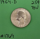 1954 D Washington Quarter BU Uncirculated Mint State 90% Silver 25c US Coin