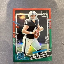 2023 Donruss Aidan O'Connell Rated Rookie Optic Preview Oconnell Red Green Prizm