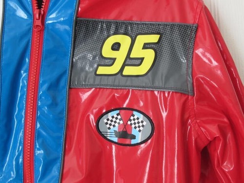 NEW Disney Pixar Cars Lightning McQueen Raincoat Zip Youth 9/10 Hooded Red Car - Picture 3 of 19