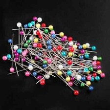 100 Sewing Pins Multicolor Head Pins Straight for Dressmaker Jewelery Decoration