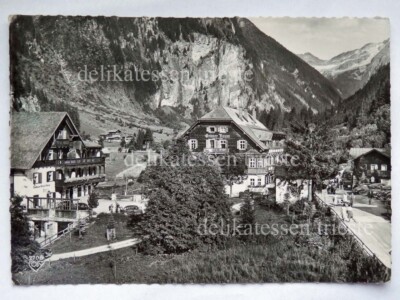 BAD GASTEIN food box restaurant Gruner Baum Austria postcard old postcard